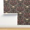 Traditional Floral Folk Art Birds Victorian Green Pinks Burgundy Extra Large Custom Removable Wallpaper by Spoonflower Peel & Stick Wallpaper 2FT Wide